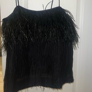 Black feather top